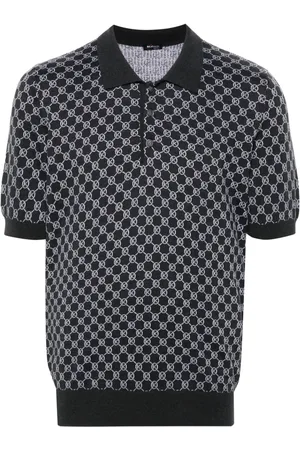 Kiton Monogram-jacquard polo shirt