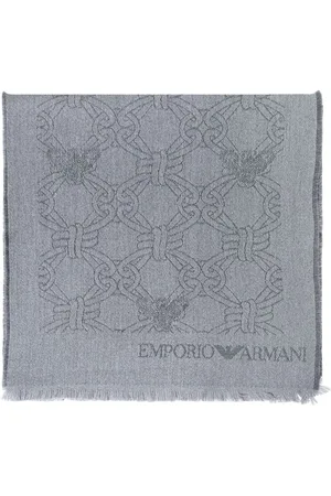 Emporio Armani Logo-print knitted scarf