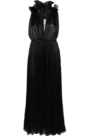 Ana Radu Ruffled-detail plissé gown