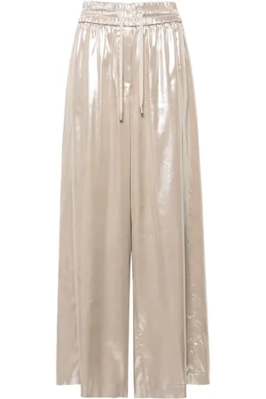 PESERICO SIGN Lamé wide-leg trousers