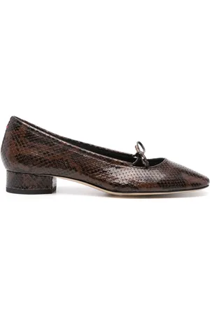 Aeyde Darya snakeskin-effect ballerina pumps