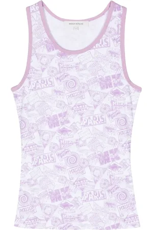 Maison Kitsuné Logo-print cotton tank top
