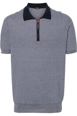 Kiton Striped cotton polo shirt