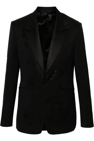 Givenchy Floral-jacquard single-breasted blazer