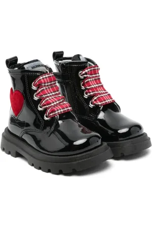 MONNALISA Heart-appliqu?? leather boots