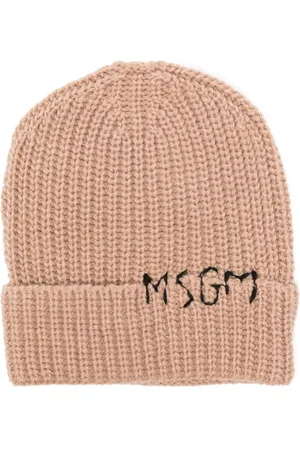 Msgm Logo-embroidered ribbed beanie