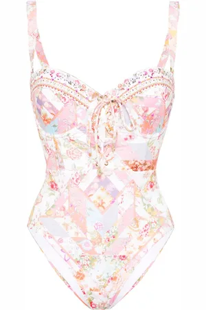 Camilla Floral lace-up swimsuit