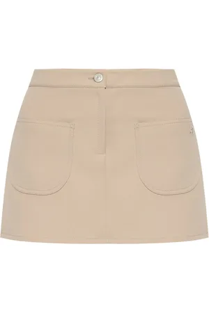Courrèges Logo-appliqué twill mini skirt