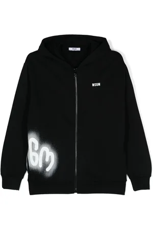 Msgm Zip-up logo-print hoodie