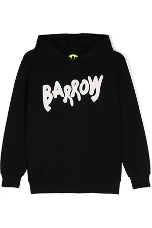 BARROW Smiley-print cotton hoodie