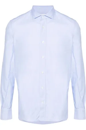 MAZZARELLI Cutaway-collar cotton shirt