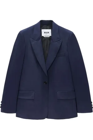 Msgm Logo-appliqué single-breasted blazer