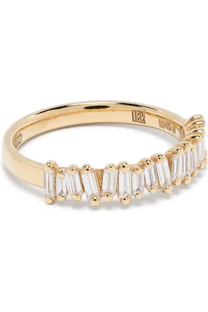 Suzanne Kalan 18kt yellow Classic diamond stacker ring