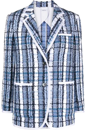 Thom Browne Tartan-checked bouclé blazer