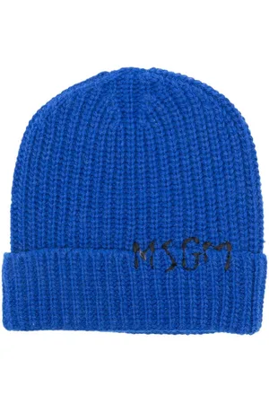 Msgm Logo-embroidered ribbed beanie