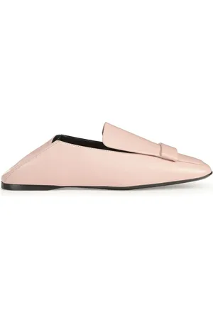 Sergio Rossi SR1 square-toe leather slippers
