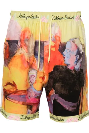 KIDSUPER STUDIOS Graphic-print drawstring-waist shorts