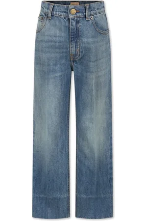 Gucci Whiskering-effect mid-rise straight-leg jeans