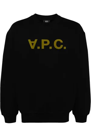 A.P.C. Devoré effect logo-print round neck sweatshirt