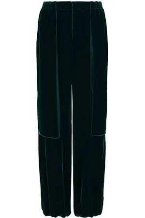 Giorgio Armani Elasticated-waistband velvet trousers