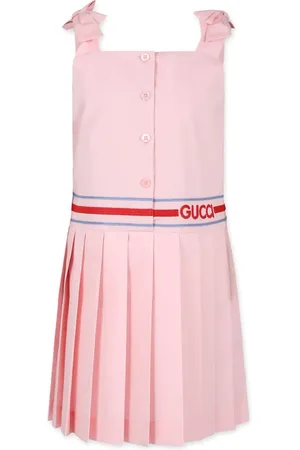 Gucci Embroidered-logo pleated dress