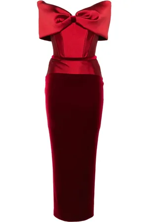 Cristallini Off-shoulder taffeta gown