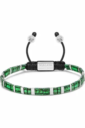 Nialaya Logo-engraved beaded bracelet