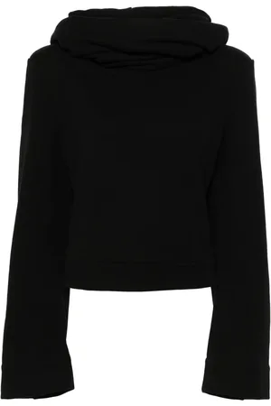 Saint Laurent Cropped draped hoodie