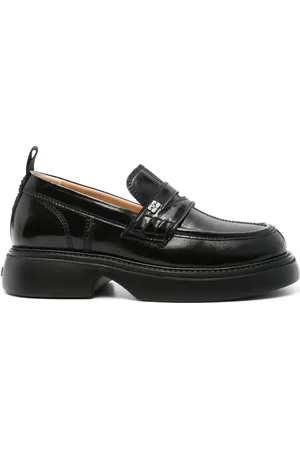 Ganni Logo-plaque platform loafers