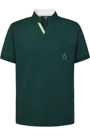 SHANGHAI TANG V-neck cotton polo shirt