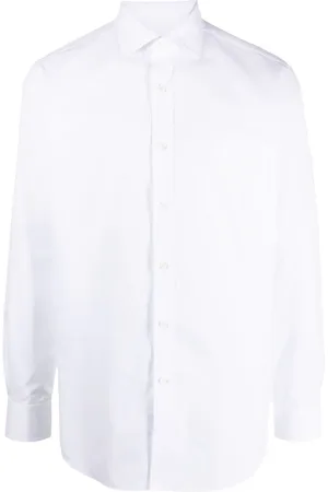 BRIONI Spread-collar cotton-poplin shirt