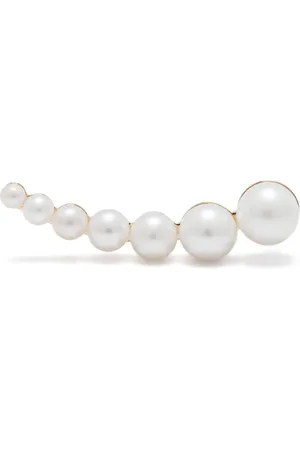 SOPHIE BILLE BRAHE 14kt recycled yellow gold Croissant Japonais pearl single earring