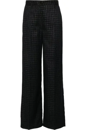 FORTE FORTE Check-pattern wide-leg trousers