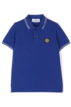 Stone Island Compass-patch piqué polo shirt