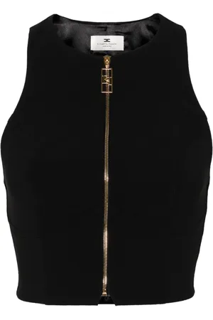 Elisabetta Franchi Crepe racerback crop top