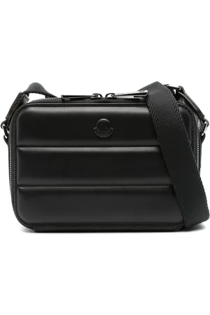 Moncler Logo-appliqué leather messenger bag