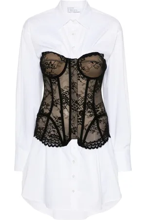 GIUSEPPE DI MORABITO Bustier-detail shirt mini dress