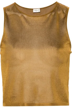 Saint Laurent Knitted cropped tank top