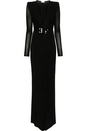 Elisabetta Franchi Logo-plaque knotted gown