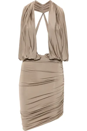 MAGDA BUTRYM Plunge-halterneck jersey midi dress