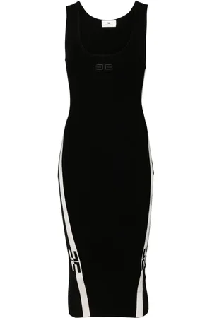 Elisabetta Franchi Logo-embroidered midi dress