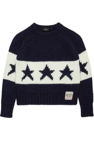 Nº21 Star intarsia-knit jumper