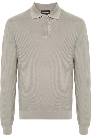 Emporio Armani Polo-collar ribbed jumper