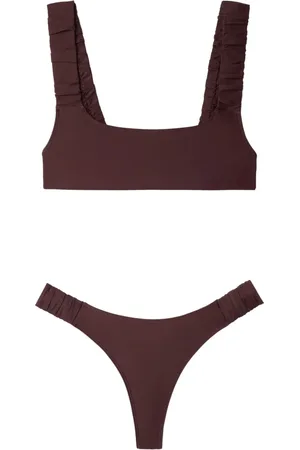 SUNNEI Ruched straps bikini set