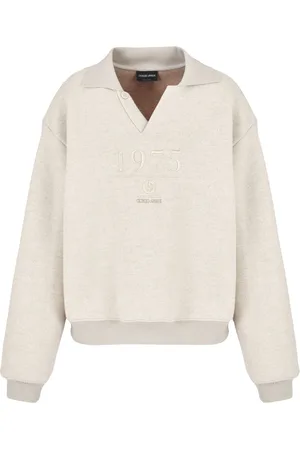 Giorgio Armani Embroidered-logo V-neck sweatshirt