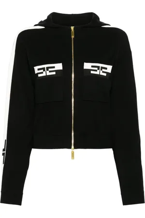Elisabetta Franchi Logo-jacquard hooded cardigan