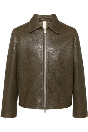 Sunflower Embossed leather jacket