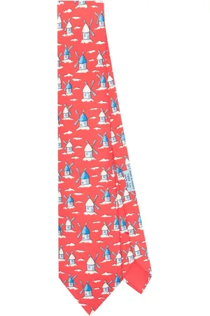 Hermès 2000s windmills-print silk tie