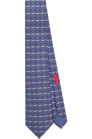 Hermès 2000s belt-print silk tie