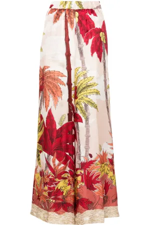P.A.R.O.S.H. Palm tree-print silk trousers